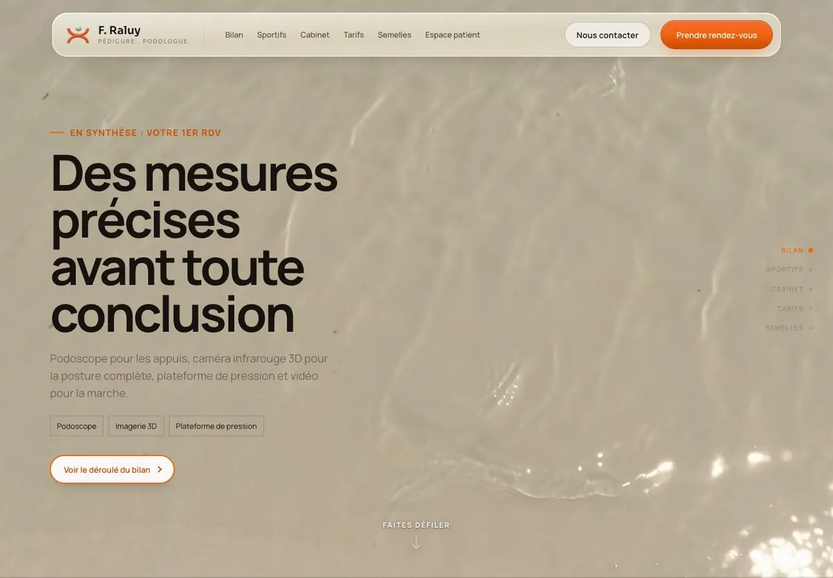 L’accueil du site du cabinet de podologie de Tournan-en-Brie